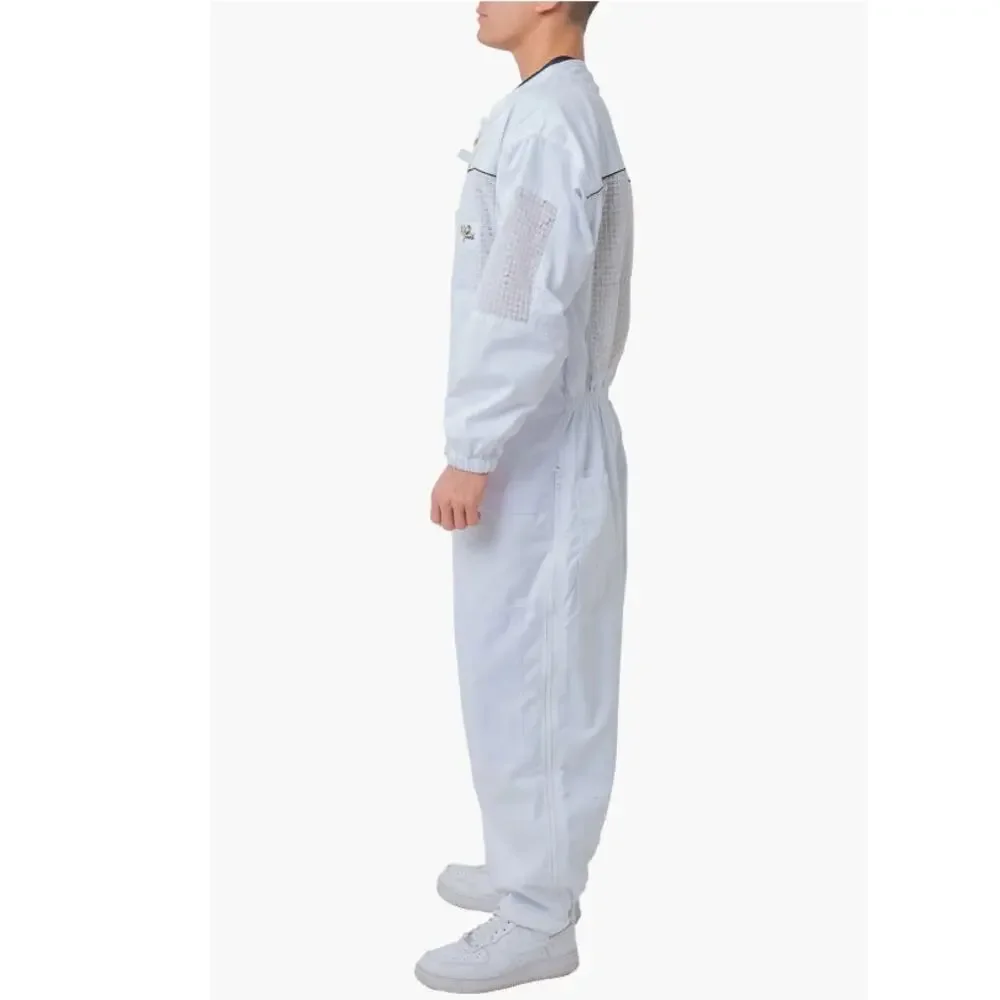 OZ ARMOUR Poly Cotton Semi Ventilated Beekeeping Suit White Size L
